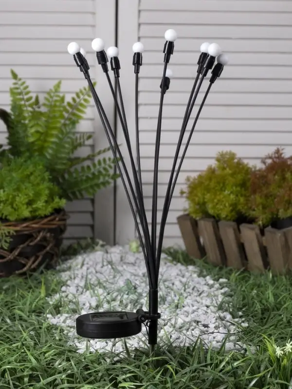 Садовый светильник &laquo;Шарики&raquo;, уличный, на солнечной батарее, 68 см, 10 LED, свечение мульти