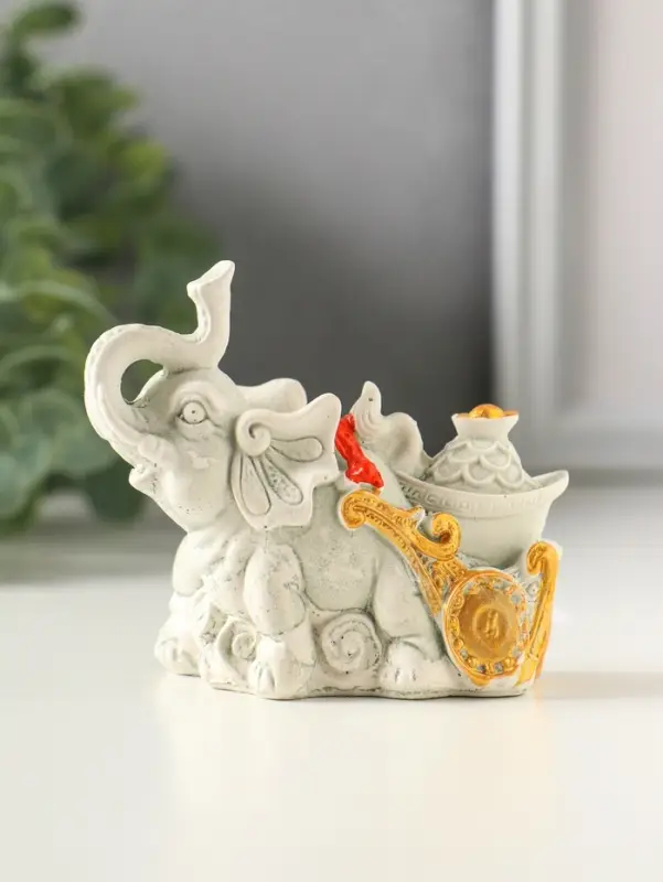 Фигурка гипс &laquo;Слон с богатством&raquo;, 6&times;8&times;3 см