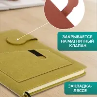 Ежедневник недатированный А5, 80 листов, линия, обложка ПВХ, с карманом, с хлястиком, МИКС