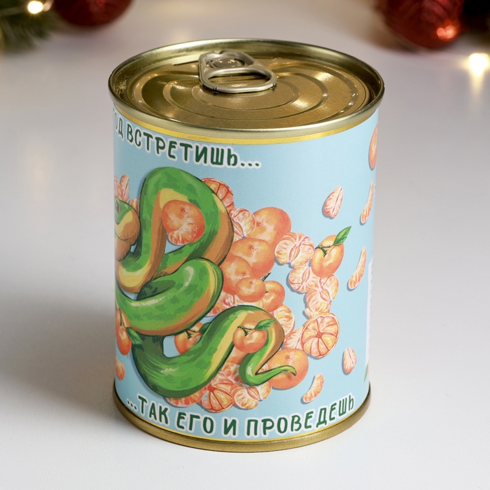 Набор в консервной банке Набор в консервной банке "Как новый год встретишь..." мыло + мочалка