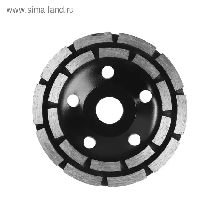 Чашка алмазная зачистная ТУНДРА ПРОФИ, повышенный ресурс, двухрядная, 125 мм