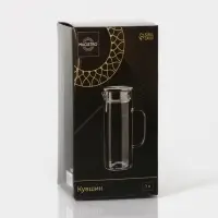 Кувшин Magistro &laquo;Богема&raquo;, 1.25 л, 13&times;9&times;23 см, с металлической крышкой, стекло, прозрачный