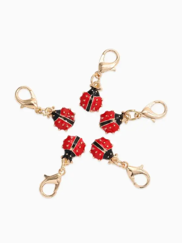Шарм для браслета на карабине &laquo;Божья коровка&raquo;, красно-чёрный в золоте