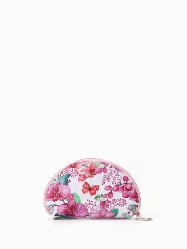 Кошелёк-монетница на молнии, 13.5&times;3.5&times;9 см, с принтом, МИКС