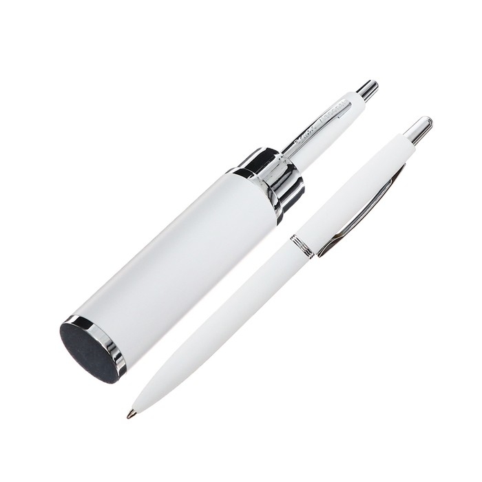 Ручка шариковая автоматическая, 1.0 мм, BrunoVisconti SAN REMO, стержень синий, белый металлический корпус Soft Touch, в тубусе Ручка шариковая автоматическая, 1.0 мм, BrunoVisconti SAN REMO, стержень синий, белый металлический корпус Soft Touch, в тубусе