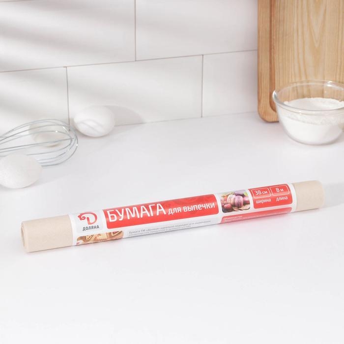 Бумага для выпечки Доляна, 38 см×8 м, в термоусадке Бумага для выпечки Доляна, 38 см×8 м, в термоусадке