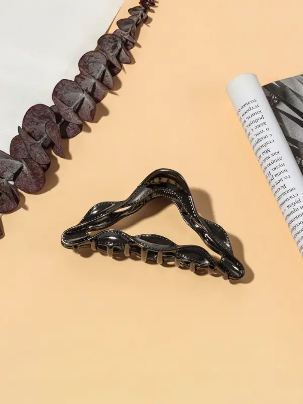 Крабик для волос &laquo;Луна&raquo;, уголок, 10 см, чёрный