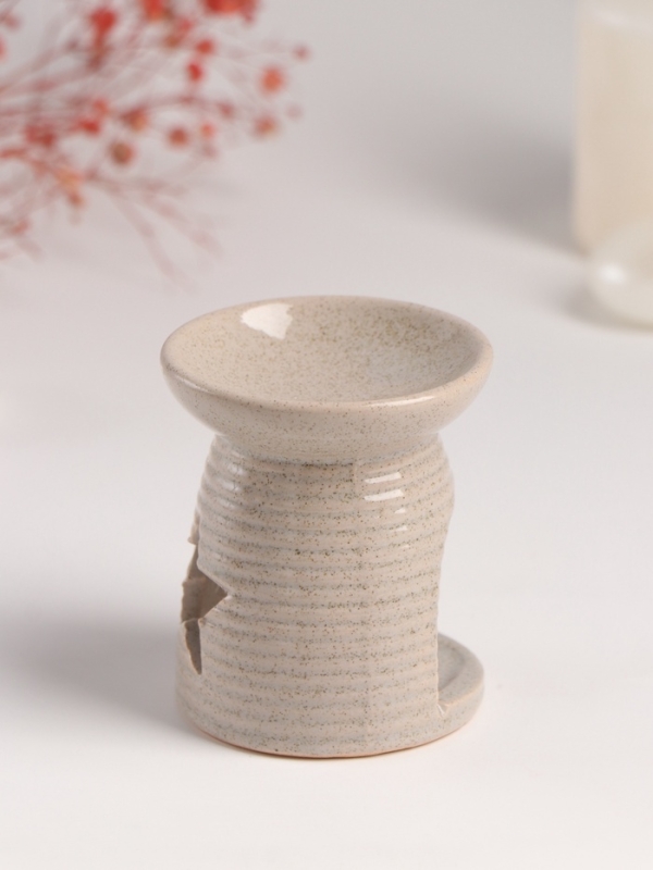 Аромалампа керамика "Звезда" песочная 6,3х6,3х7,5 см