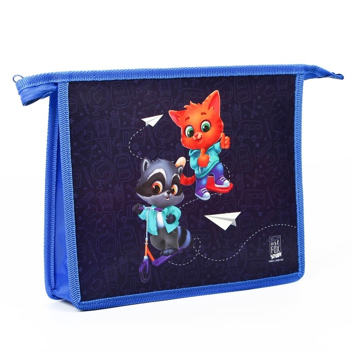 Папка для тетрадей А5 на молнии сверху пластик ПМ-А5-29 «Зверята»