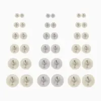 Серьги пусеты 18 пар &laquo;Рэйчел&raquo;, бусина d=5-12 мм, молочно-белые