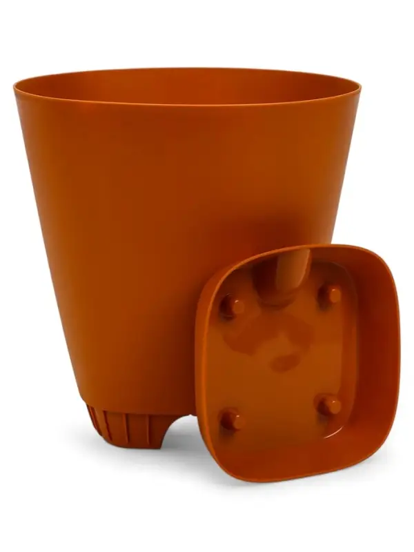 Кашпо с прикорневым поливом 8 л D-24см, H-25см карамель  Кашпо с прикорневым поливом 8 л D-24см, H-25см карамель "Гранд"