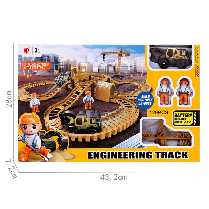 Автотрек «Стройка», с машинкой, краном и фигурками, работает от батареек Автотрек «Стройка», с машинкой, краном и фигурками, работает от батареек