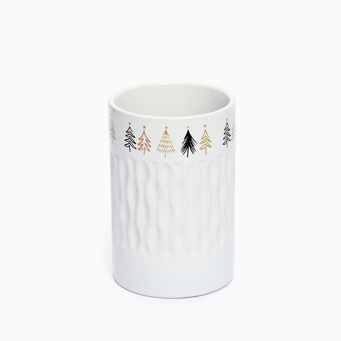 Кружка с рельефом керамическая новогодняя Дорого внимание «Ёлочки», 300 мл Кружка с рельефом керамическая новогодняя Дорого внимание «Ёлочки», 300 мл