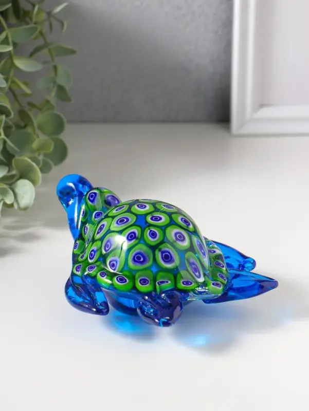 Сувенир стекло "Черепашка калейдоскоп" под муранское стекло 10,5х13,5х7 см