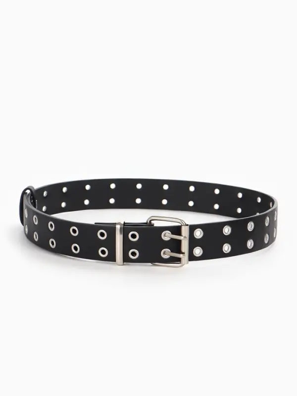 Ремень женский, 3.5&times;105 см, с люверсами, пряжка металл, чёрный