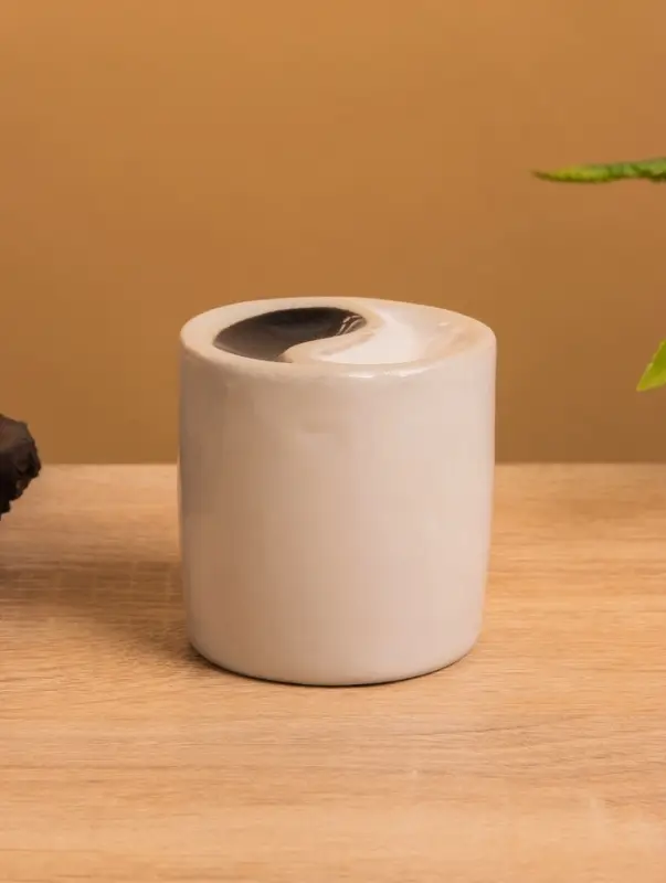 Аромалампа керамика, цв. молочный, 6,5х6,5х7 см