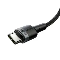 Кабель Baseus, Type-C - Type-C, 5A, 100W, 2 м, серый+черный