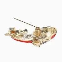 Брошь &laquo;Лиса&raquo; хитрая, стразы, цвет оранжево-белый в золоте