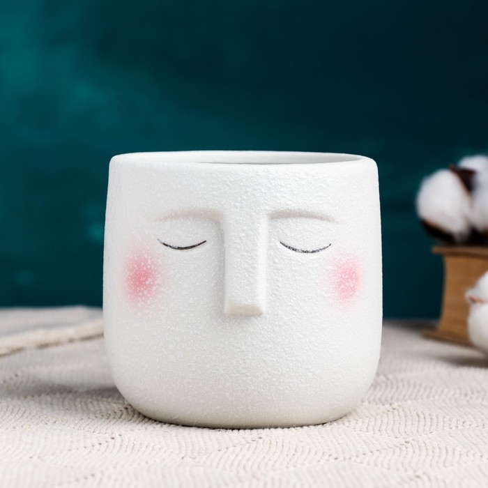 Горшок  Горшок "Мистер Твикс" 10х9,5см, белый, 0,6л, d-8,5