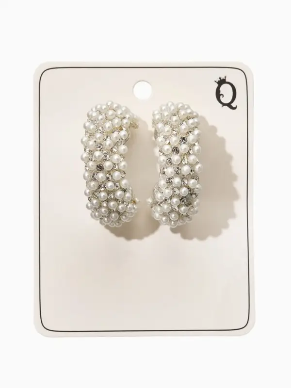Серьги жемчуг "Россыпь", ссв, цвет белый в серебре