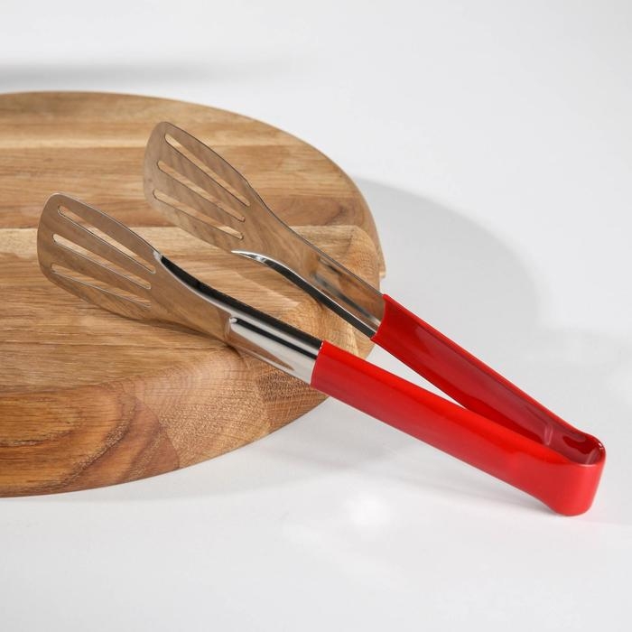 Щипцы кухонные Доляна «Яркость», 201 сталь, 24×4,5 см, цвет красный Щипцы кухонные Доляна «Яркость», 201 сталь, 24×4,5 см, цвет красный