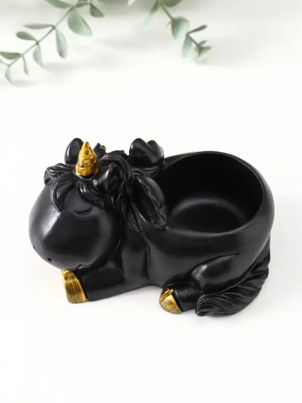 Подставка под мелочей «Единорог», 8×12×9 см, чёрная