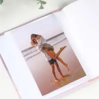 Фотоальбом на 40 фото 10х15 см "Сердце и белая роза с бабочками" в коробке 4,5х14х17 см