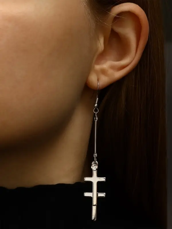 Серьги висячие &laquo;Шелест&raquo;, крестики, цвет МИКС, 8.5 см