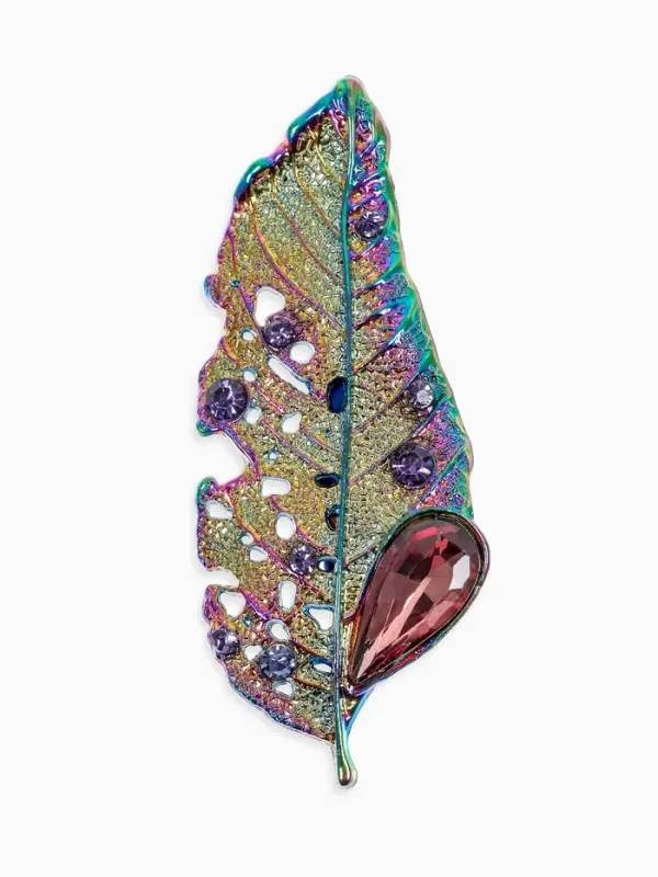 Брошь &laquo;Лист&raquo;, изящный, цветной