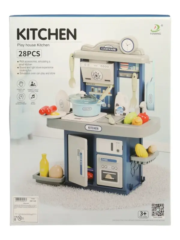 Игровой набор Игровой набор" Кухня" 22 предмета, вода из крана, 46 см