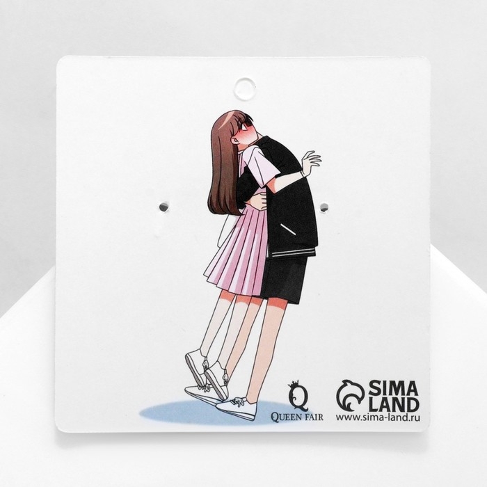 Серьги акрил «Сердце» обнимашки, цвет розово-голубой Серьги акрил «Сердце» обнимашки, цвет розово-голубой