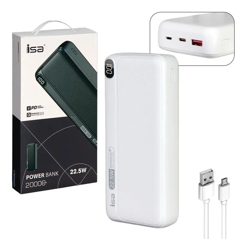 Внешний аккумулятор PB-006 20000 mAh ISA белый Внешний аккумулятор PB-006 20000 mAh ISA белый