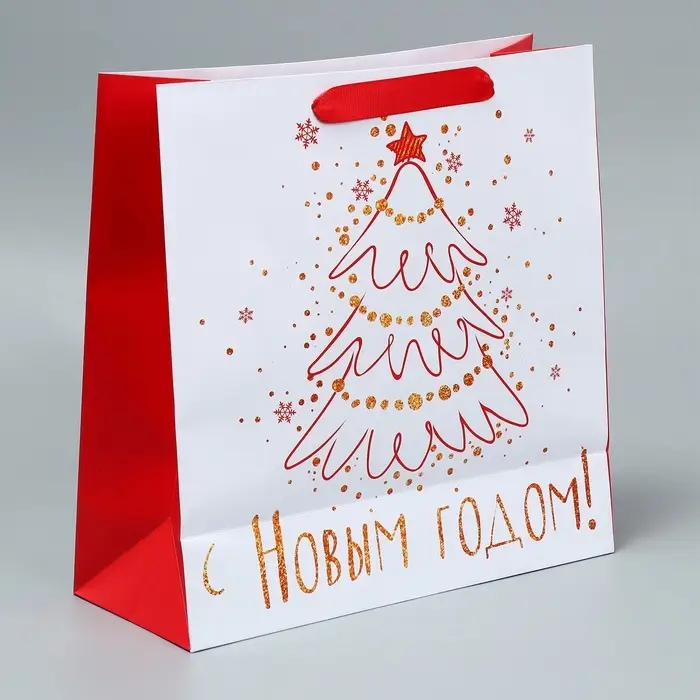 Набор пакетов подарочных &laquo;Снежного Нового года&raquo;, 3 шт., 30&times;30&times;12 см