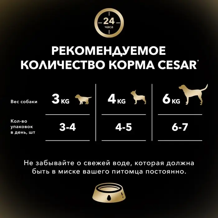 Влажный корм Cesar для собак, говядина с овощами, в соусе, пауч, 85 г