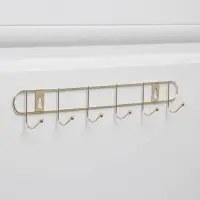 Вешалка настенная Доляна &laquo;Лайт&raquo;, 6 крючков, 33&times;5&times;3.5 см, золотая