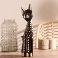 Сувенир &laquo;Кошка пятнистая&raquo;, 5.5&times;11&times;40 см, дерево