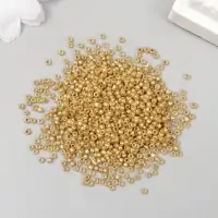 Бисер круглый размер 12/0 "Тёмное золото" 20 гр