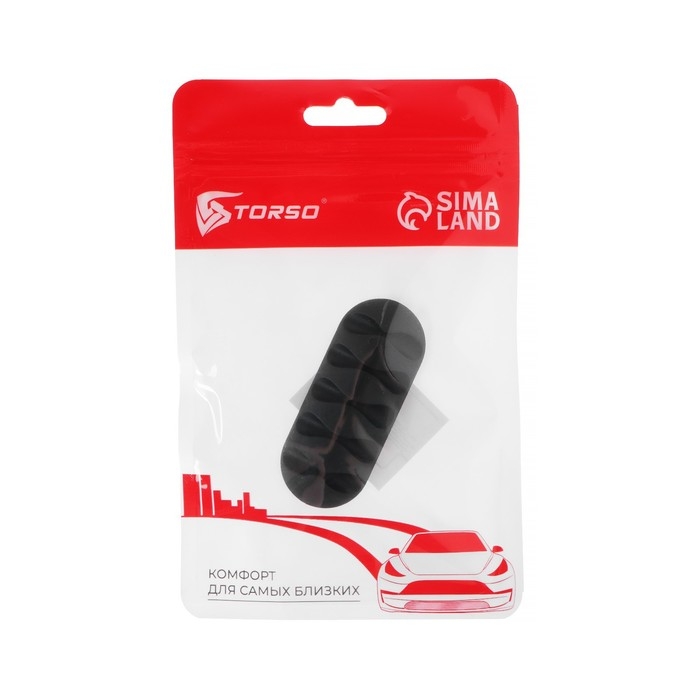 Держатель для проводов TORSO, самоклеящийся, 5 делений, 6.5×3 см, черный, пластик Держатель для проводов TORSO, самоклеящийся, 5 делений, 6.5×3 см, черный, пластик