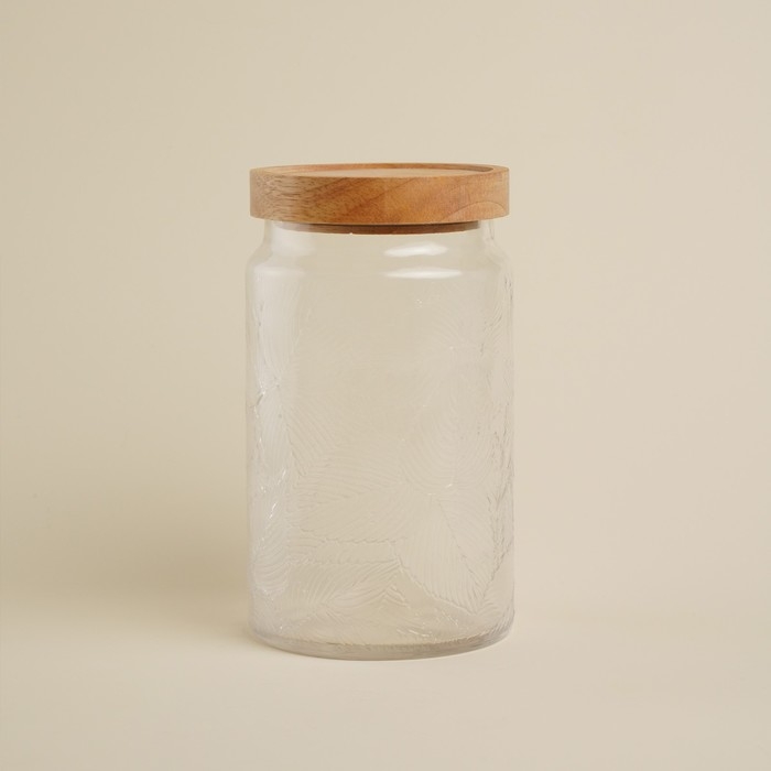 Банка стеклянная для хранения сыпучих продуктов SL Home «Валенсия», 2 л, 12×20 см, с деревянной крышкой Банка стеклянная для хранения сыпучих продуктов SL Home «Валенсия», 2 л, 12×20 см, с деревянной крышкой