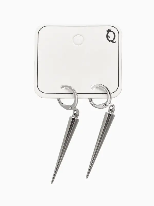 Серьги металл &laquo;Шипы&raquo;, удлинённые, цвет серебро