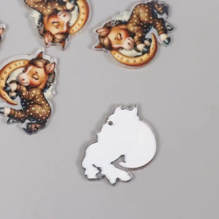 Декор для творчества акрил Декор для творчества акрил "Лошадка в пижамке сладко спит" 2,5х3,4х0,2 см