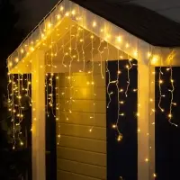 Гирлянда &laquo;Бахрома&raquo; 3&times;0.9 м, IP44, УМС, белая нить, 232 LED, свечение тёплое белое, 220 В