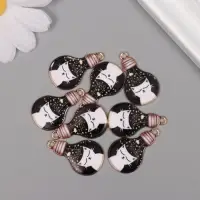 Декор для творчества металл, эмаль "Белый кот в лампочке" 2,8х1,6 см Декор для творчества металл, эмаль "Белый кот в лампочке" 2,8х1,6 см