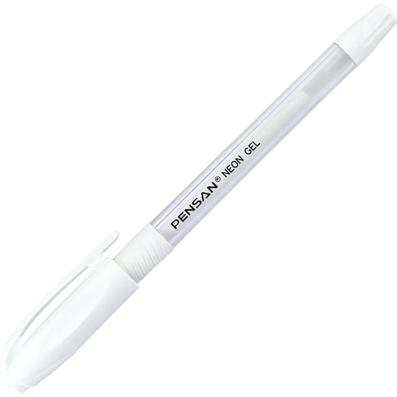 Ручка гелевая неавтомат. PENSAN NEON WHITE1,0мм,бел.черн,манж,2290/12