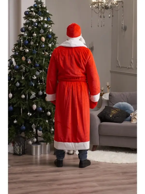 Карнавальный костюм красный «Дед Мороз»: шуба, шапка, варежки, борода, 52-54, рост 180 Карнавальный костюм красный «Дед Мороз»: шуба, шапка, варежки, борода, 52-54, рост 180