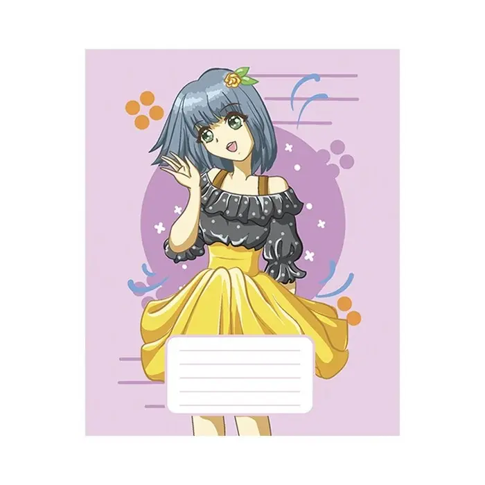 Тетрадь 12 листов в крупную клетку Calligrata &laquo;Аниме&raquo;, обложка мелованный картон, МИКС