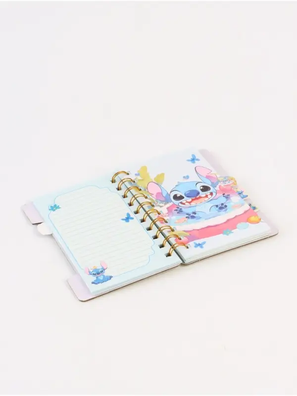 Блокнот с разделителями А6 “Стич в цветочках”, 65л