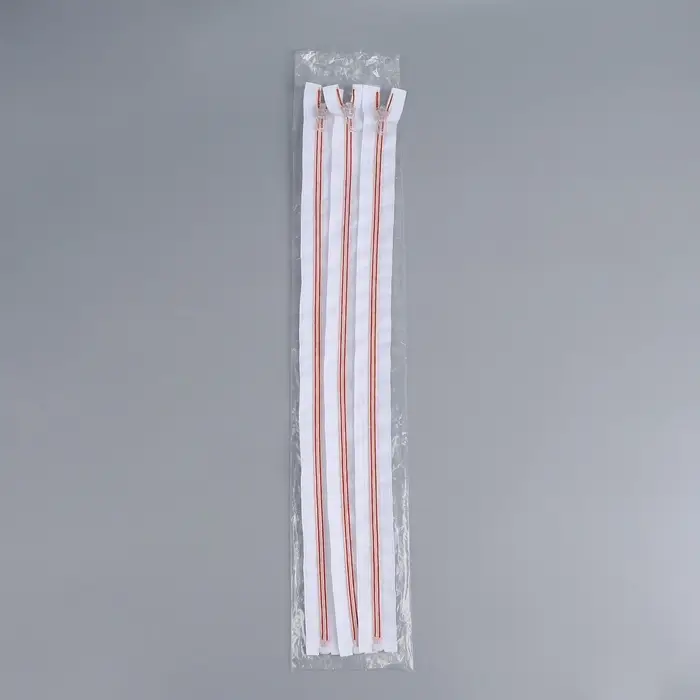 Молния «Спираль», №5, разъёмная, замок автомат, 50 см, белая, красная Молния «Спираль», №5, разъёмная, замок автомат, 50 см, белая, красная