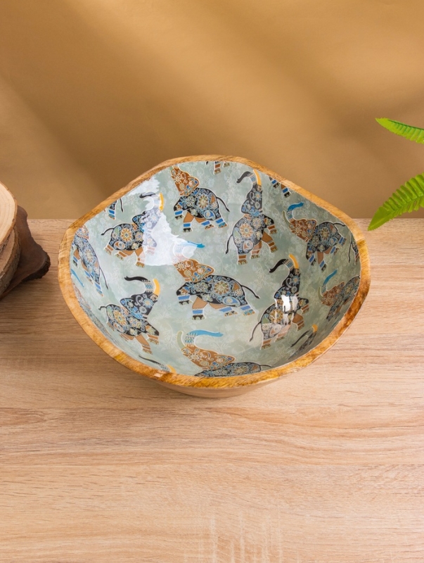 Салатник Салатник "Мудрый слон" дерево манго 29х29х11 см