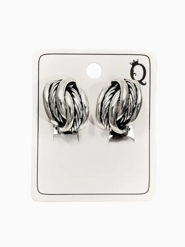 Клипсы Клипсы "Винтаж" узел, цвет чернёное серебро